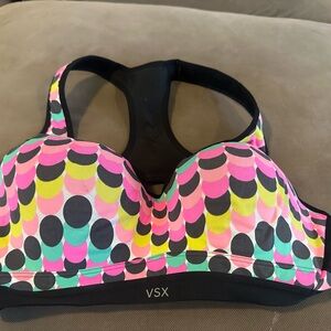 VSX Pink and Black Racerback Sports Bra